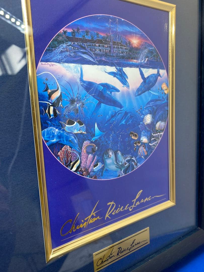 最終値下げ‼️*980 クリスチャンラッセン　絵画　額縁入　壁掛け　インテリア