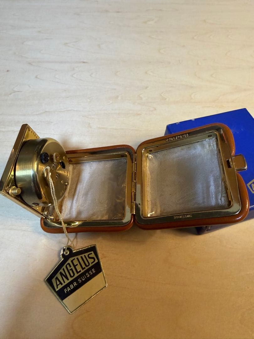 【希少】ANGELUS トラベルクロック 手巻き アラーム付き ※針不動