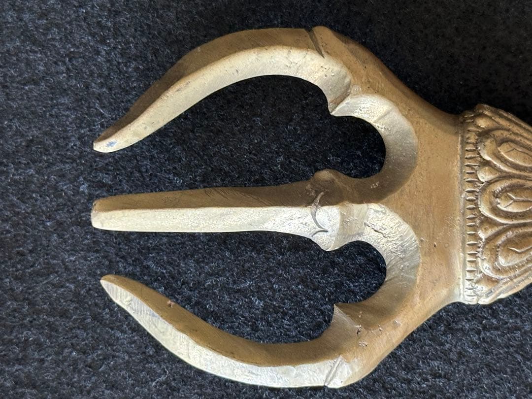 チベット密教法具 三鈷杵 長さ21cm 重さ373g 魔除け 厄除け 浄化 LB