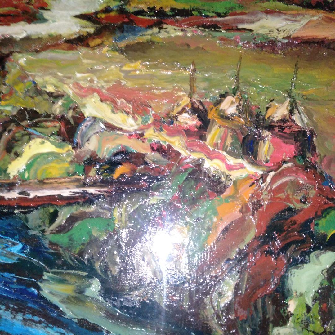 徳永達哉　「遠寺の鐘」　田園風景 　油彩画 　木製額付き　F10号