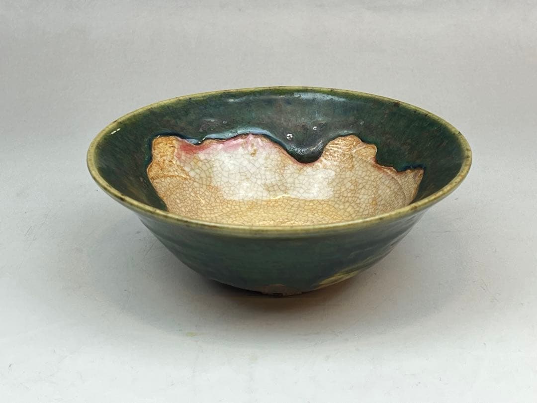 ［美品］織部焼　茶碗　送料込み