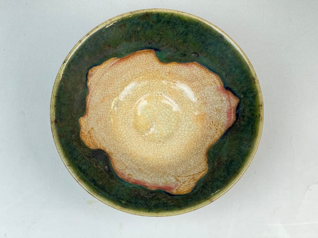 ［美品］織部焼　茶碗　送料込み