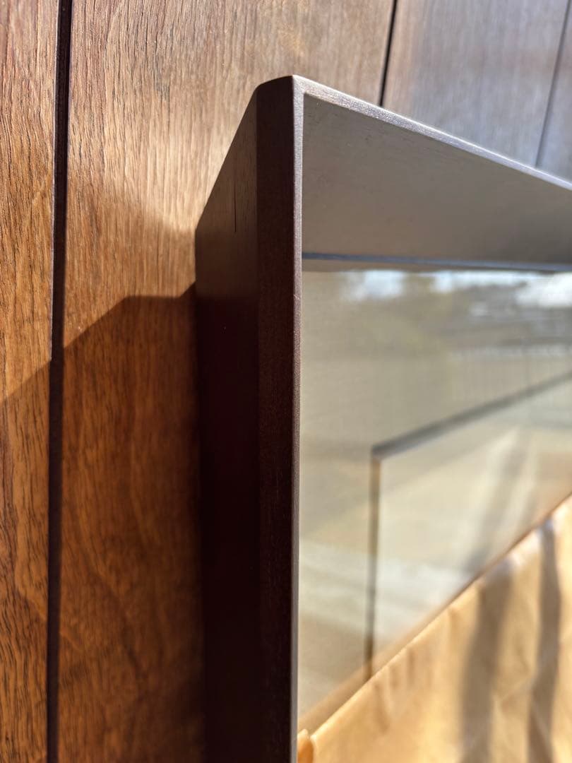 【浮かし額装】ダークブラウン 木製フレーム ガラス付き