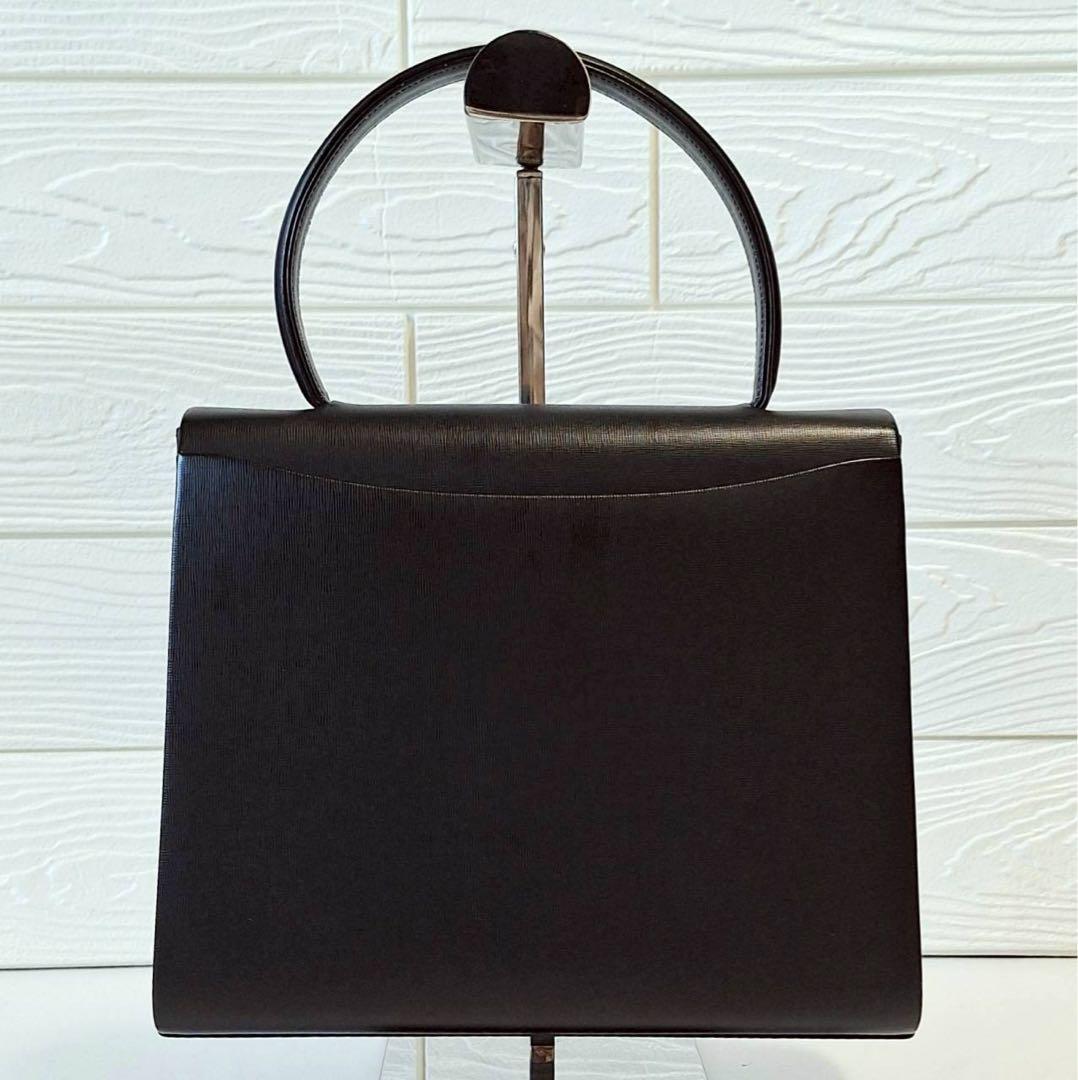 2113 【美品】キタムラ フォーマル 冠婚葬祭ハンドバッグ ゴールド金具 黒