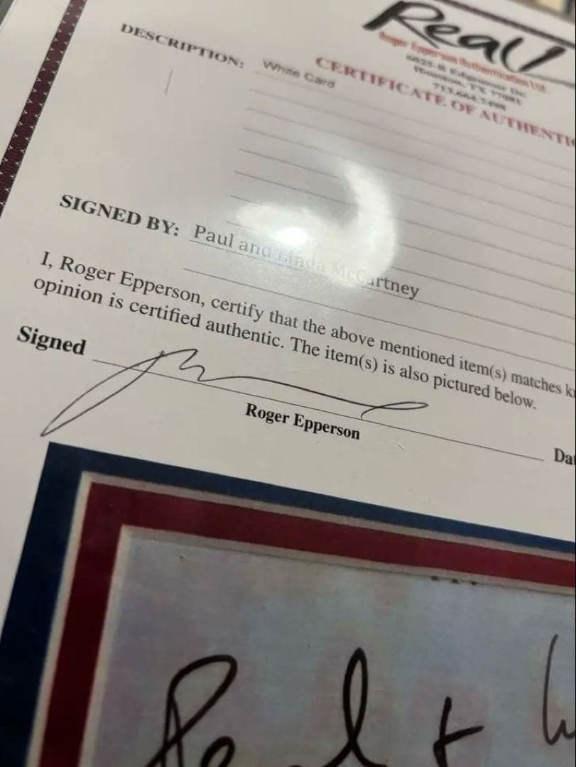 【希少】Paul & Linda McCartney 直筆サイン入りアートワーク