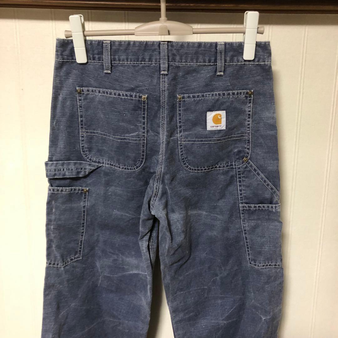 大人気❗️Carhartt ワイド USED加工 ペインターパンツ 茄子紺 W28