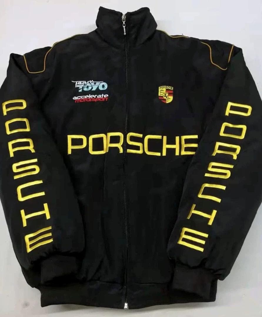 新品 PORSCHE F1 レーシングジャケットブルゾン 刺繍 中綿 男女兼用