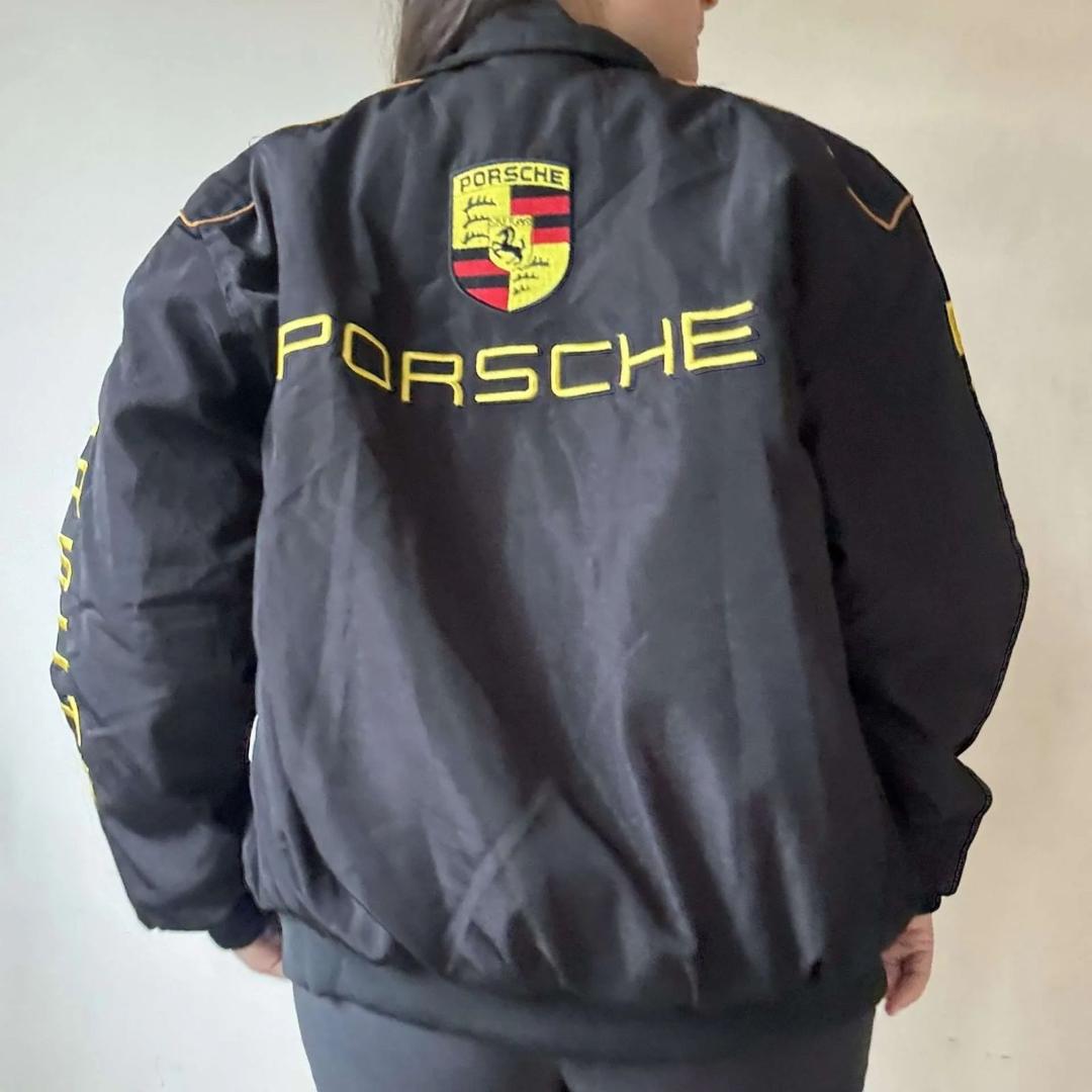 新品 PORSCHE F1 レーシングジャケットブルゾン 刺繍 中綿 男女兼用