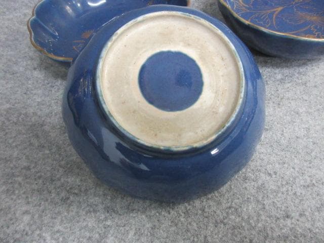 古伊万里瑠璃金彩あざみ図なます皿5枚 [B25909]