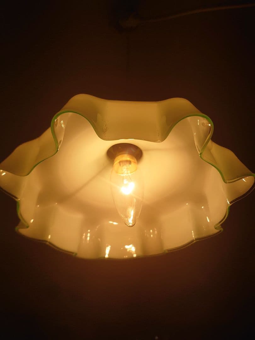 フランス1910s'ヴァセリン(ウラン)ペンダント シーリングランプ