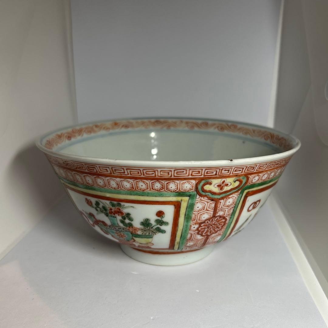 大明萬暦年製 深鉢 直径18cm 中国美術　重さ451グラム　五彩