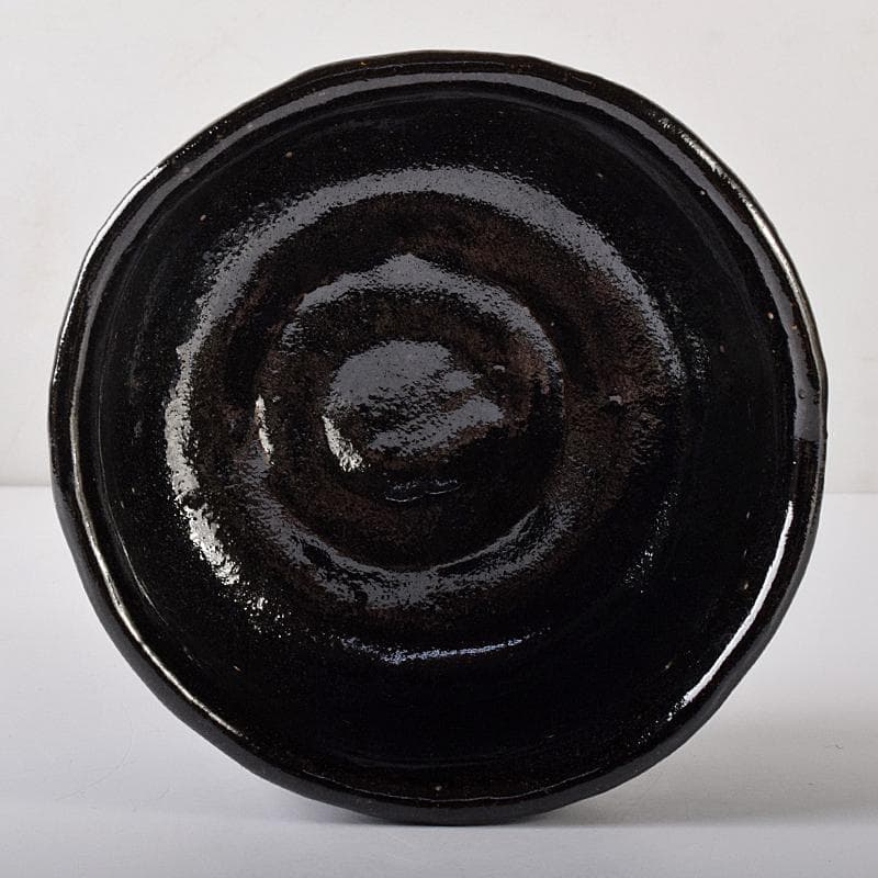 楽吉左衛門　十代旦入造　黒楽茶碗　銘「千鶴」　碌々斎極め箱　D　R7892