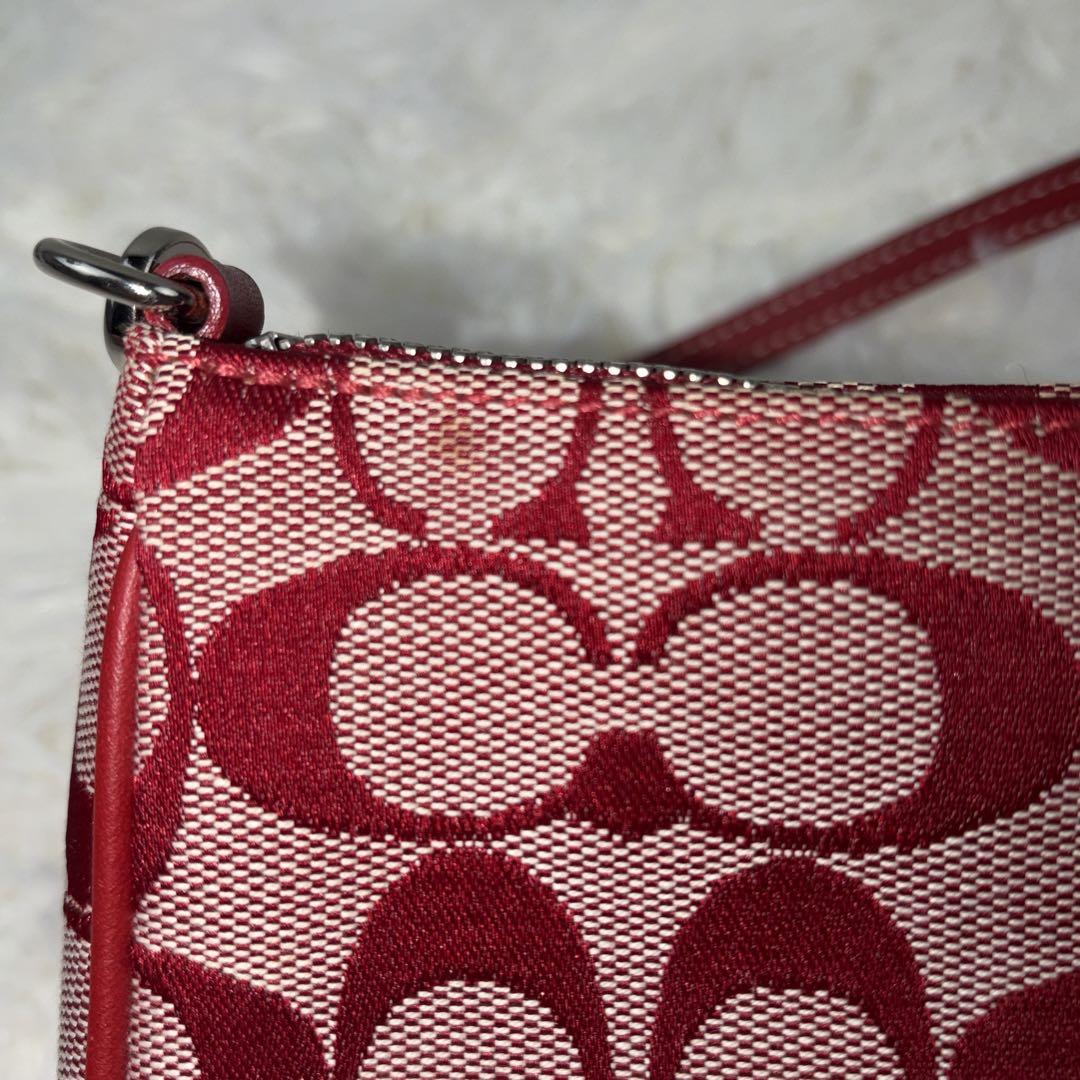 【美品】　COACH コーチレッド ワンショルダーバッグ　6094