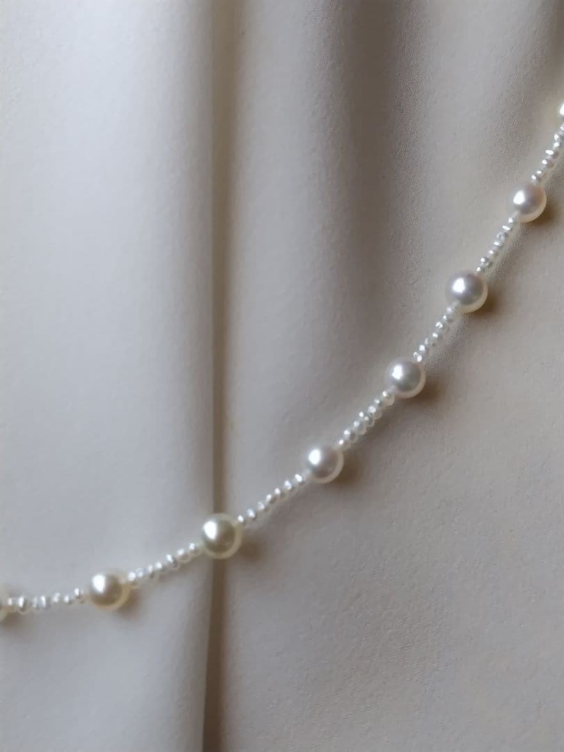 アコヤ真珠ベビーパール、あこや真珠砂ケシパールのネックレス