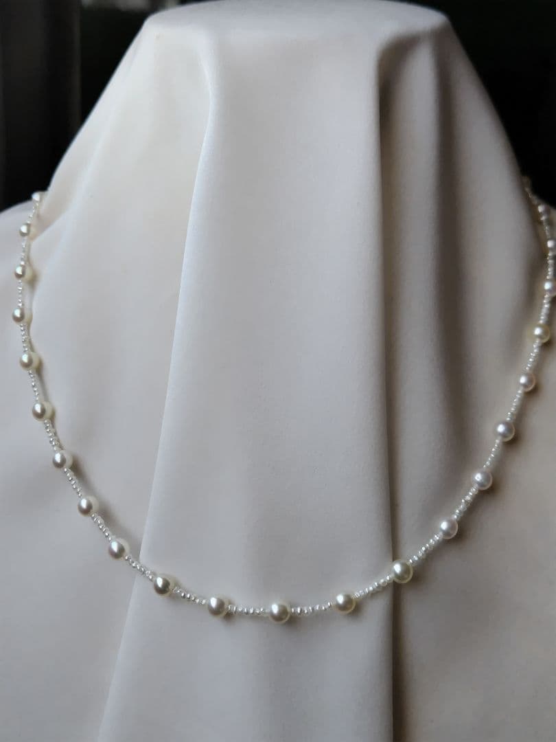 アコヤ真珠ベビーパール、あこや真珠砂ケシパールのネックレス