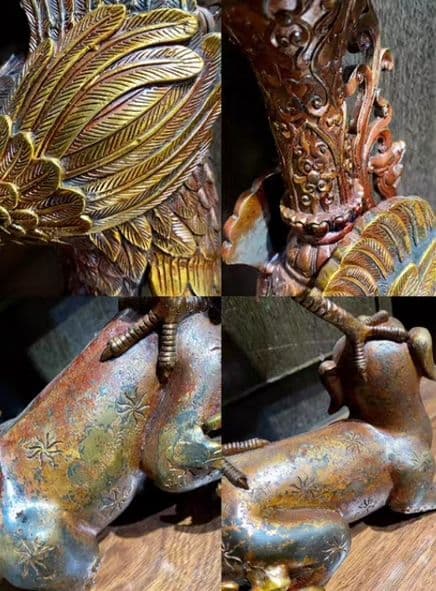 銅器 仏教 鳳凰塔の香炉 古美術 コレクション品 銅製 工芸品 彫刻装飾品置物