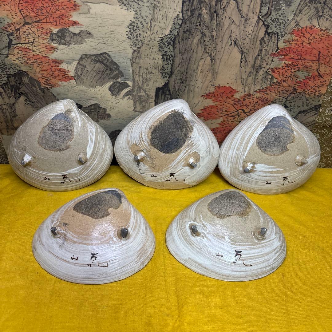 尾形乾山 貝形 皿 箱付 五客 稀少