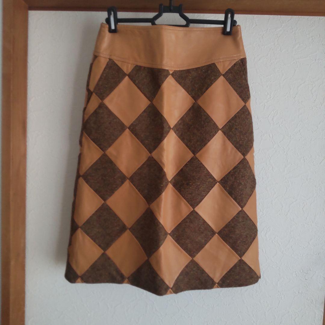 Bottega Venetaダイヤモンドパターンひざ丈スカート