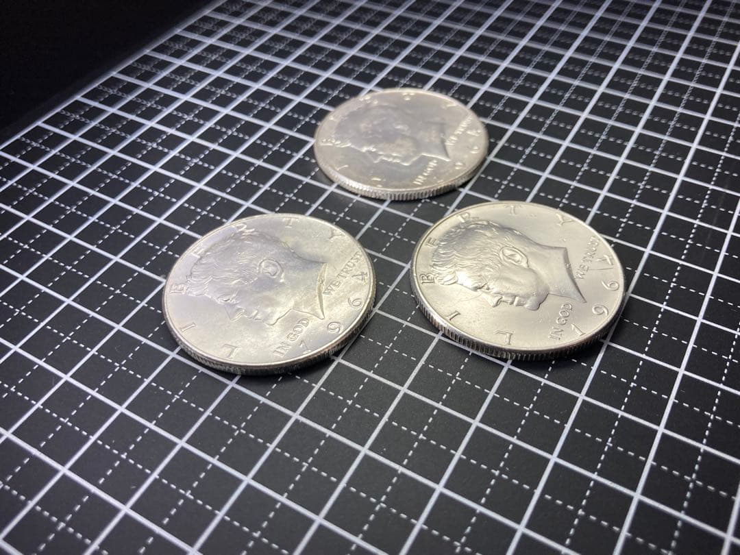 【アメリカ】ケネディハーフダラー銀貨(1964年)3枚組み