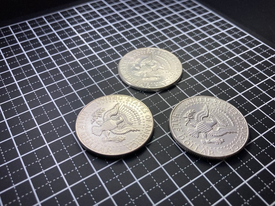 【アメリカ】ケネディハーフダラー銀貨(1964年)3枚組み