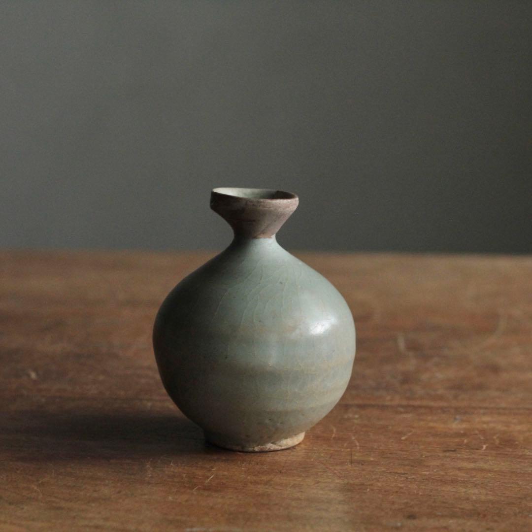 高麗青磁 丸形 徳利 朝鮮美術 古美術 古道具 アンティーク 酒器