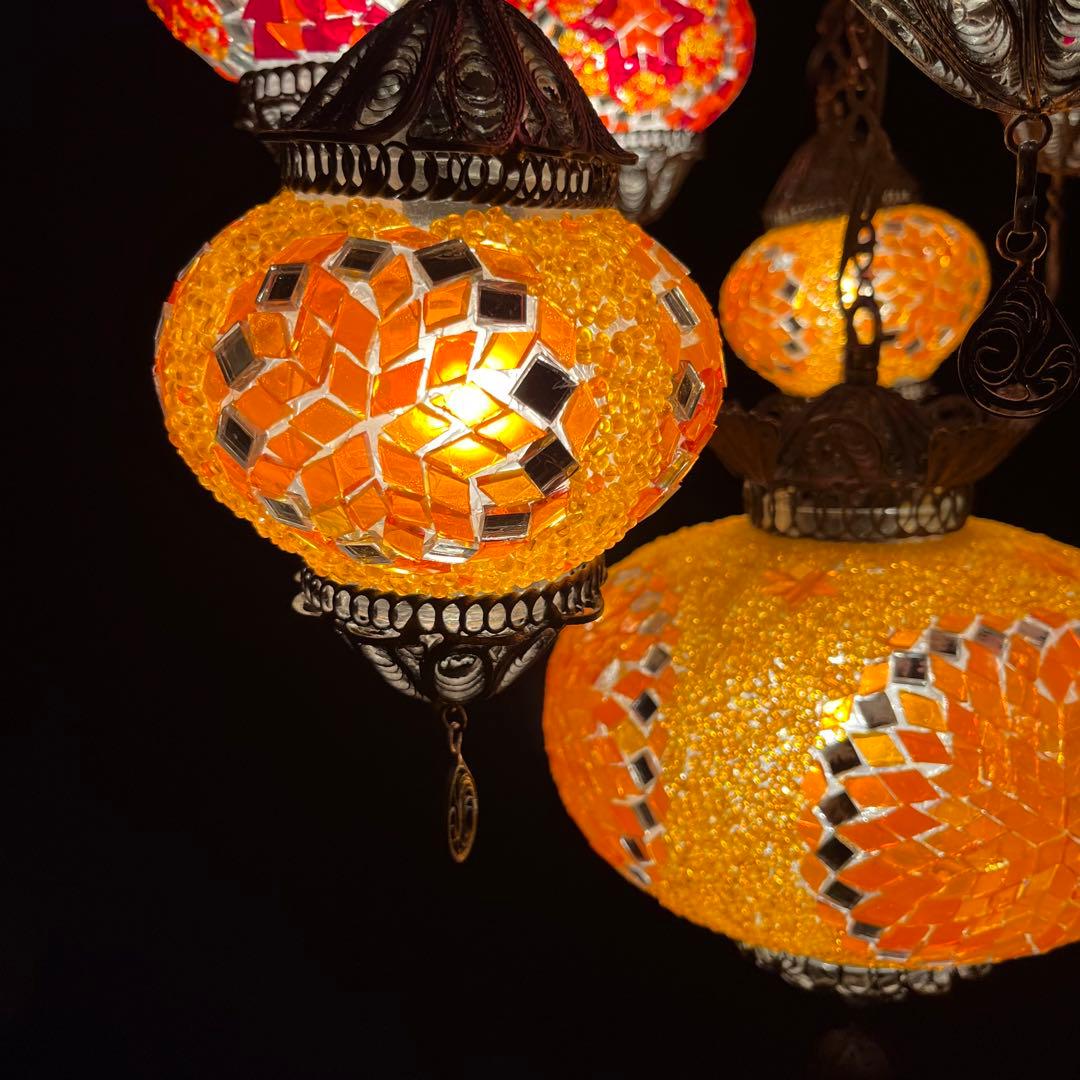 吊り下げ照明 シャンデリア ランプ ガラス アンティーク ランプ トルコランプ