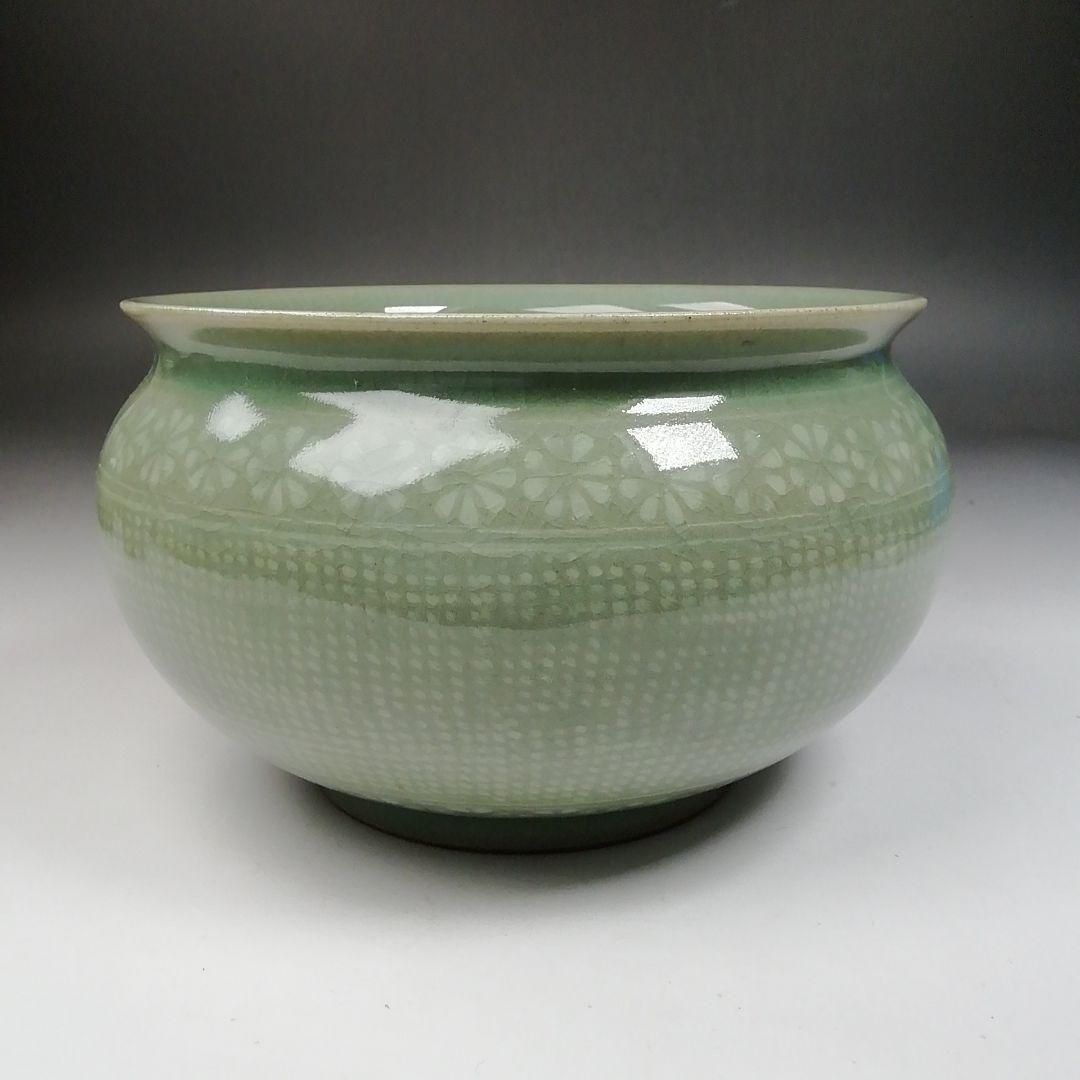 Ｔ９６９　皆具　『青磁　皆具』『釜谷陶房　申相浩 作』　共箱　茶道具