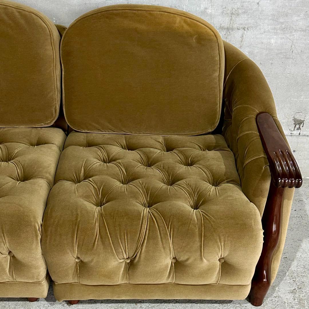 ✦70s✦マルニ木工  ソファ 3脚セット ベロア生地 その①