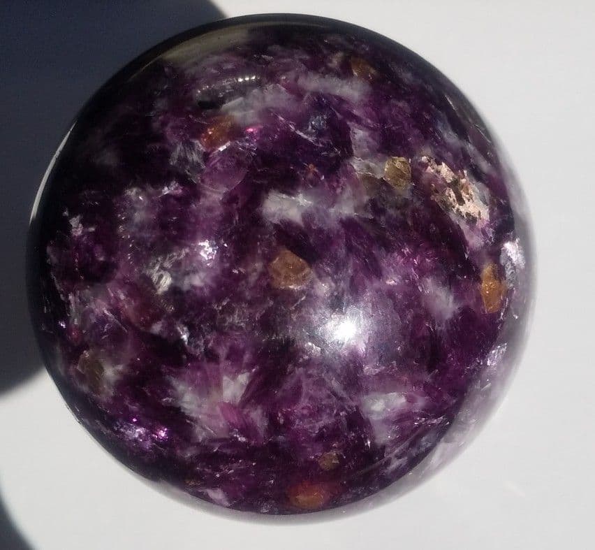 レピドライトシリカ スフィア　クリスタル台座付き