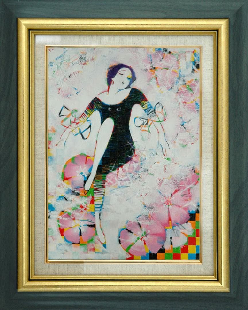 油絵 菅家令子 絵 絵画 インテリア uF6-010211 人物 女性像