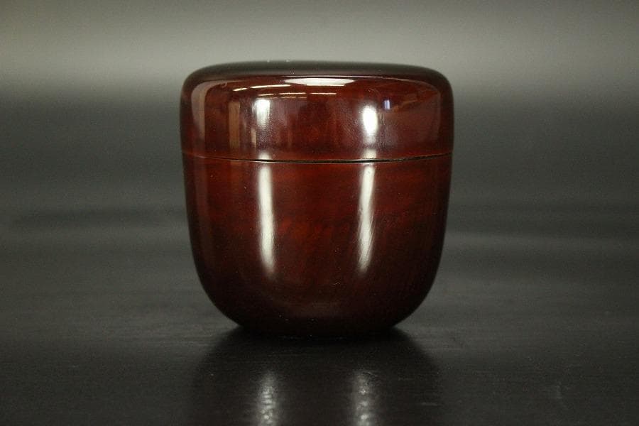 裏千家 淡々斎 書付 溜中棗 塗師 共箱 在銘 花押(LC701)