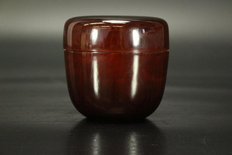 裏千家 淡々斎 書付 溜中棗 塗師 共箱 在銘 花押(LC701)