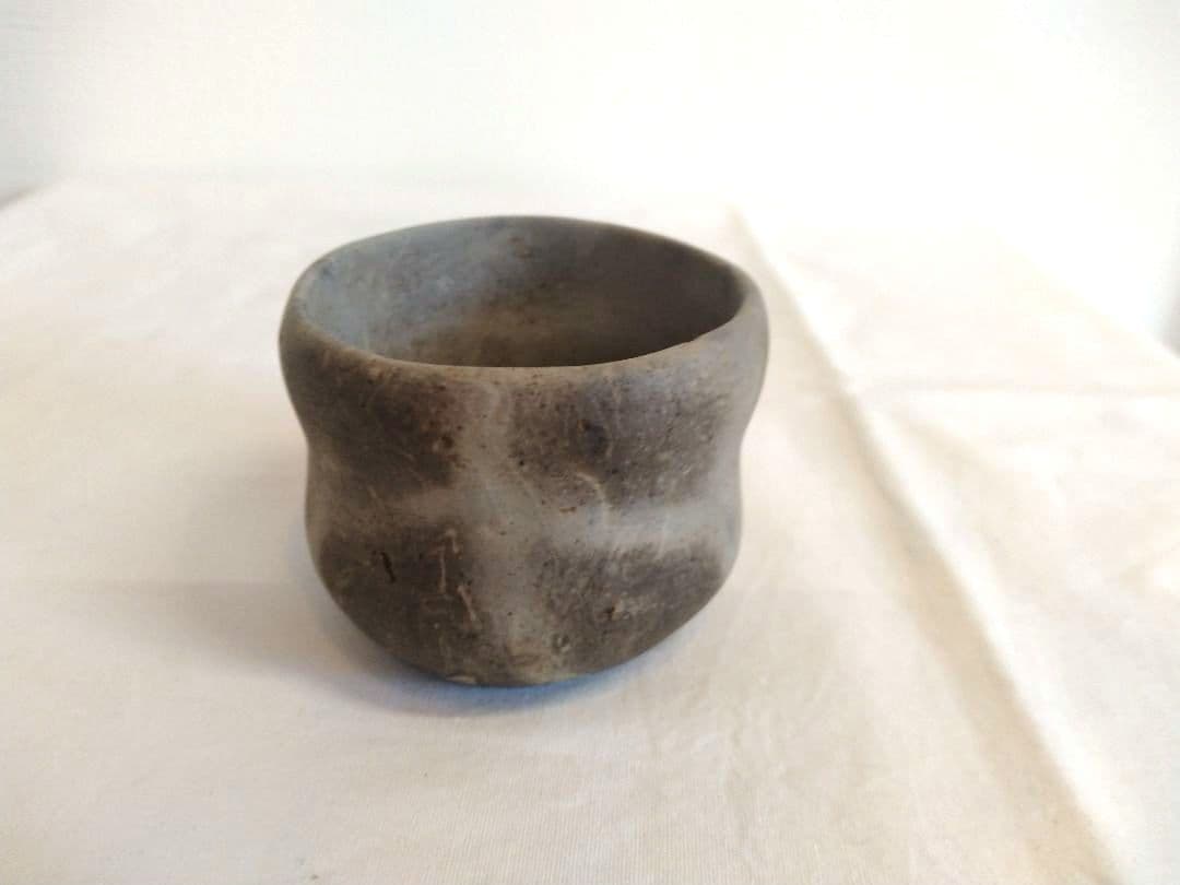 備前焼 若宮窯太田富夫（伝統工芸士）作 練り込み青備前陶 徳利とぐい呑み
