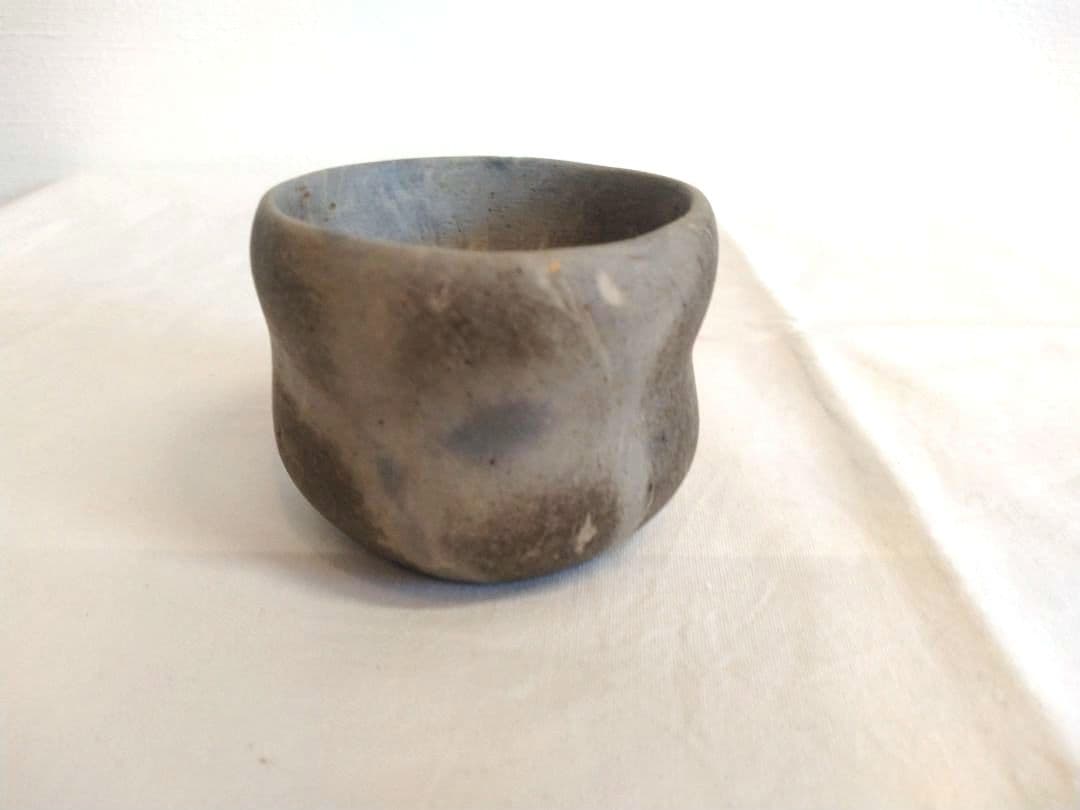 備前焼 若宮窯太田富夫（伝統工芸士）作 練り込み青備前陶 徳利とぐい呑み