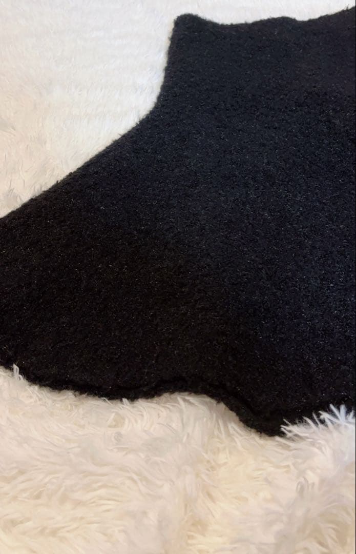 新品　MACHATTブークレニットスカートboucle knit skirt 黒