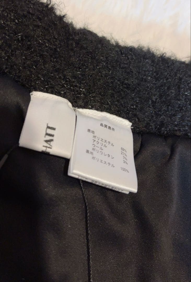 新品　MACHATTブークレニットスカートboucle knit skirt 黒