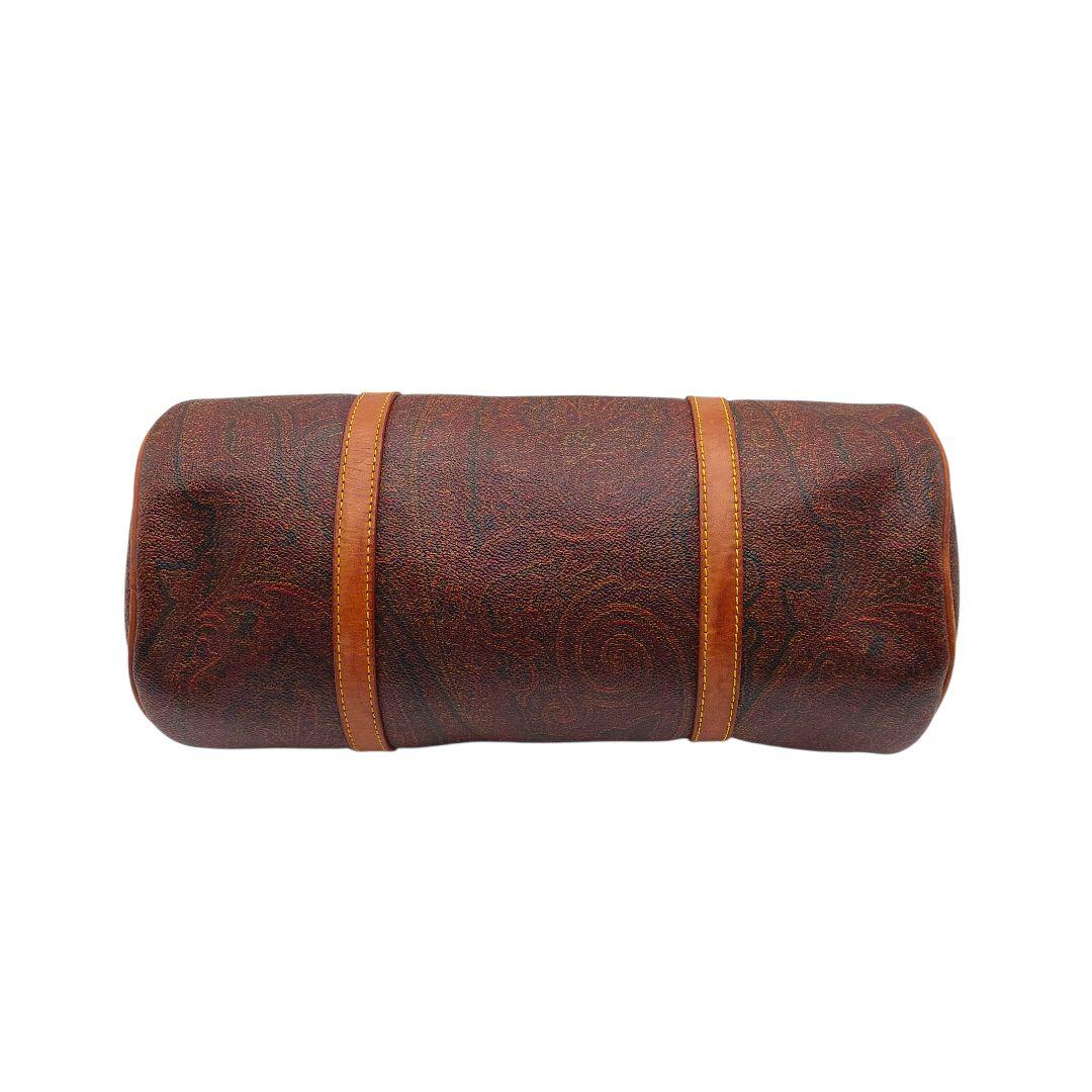 【希少】ETRO　エトロ　ミニボストンバッグ　総柄　ペイズリー　良品　レザー