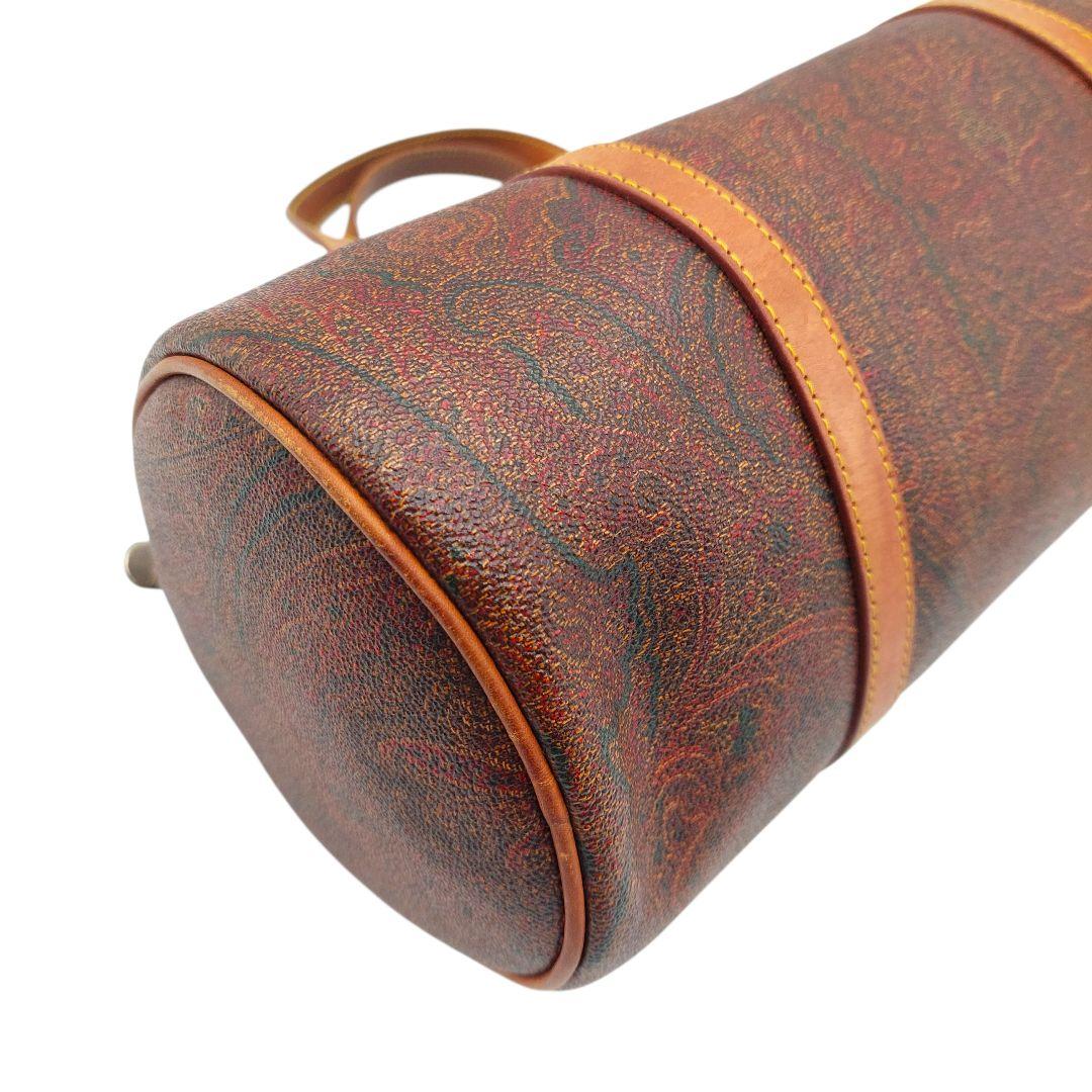 【希少】ETRO　エトロ　ミニボストンバッグ　総柄　ペイズリー　良品　レザー