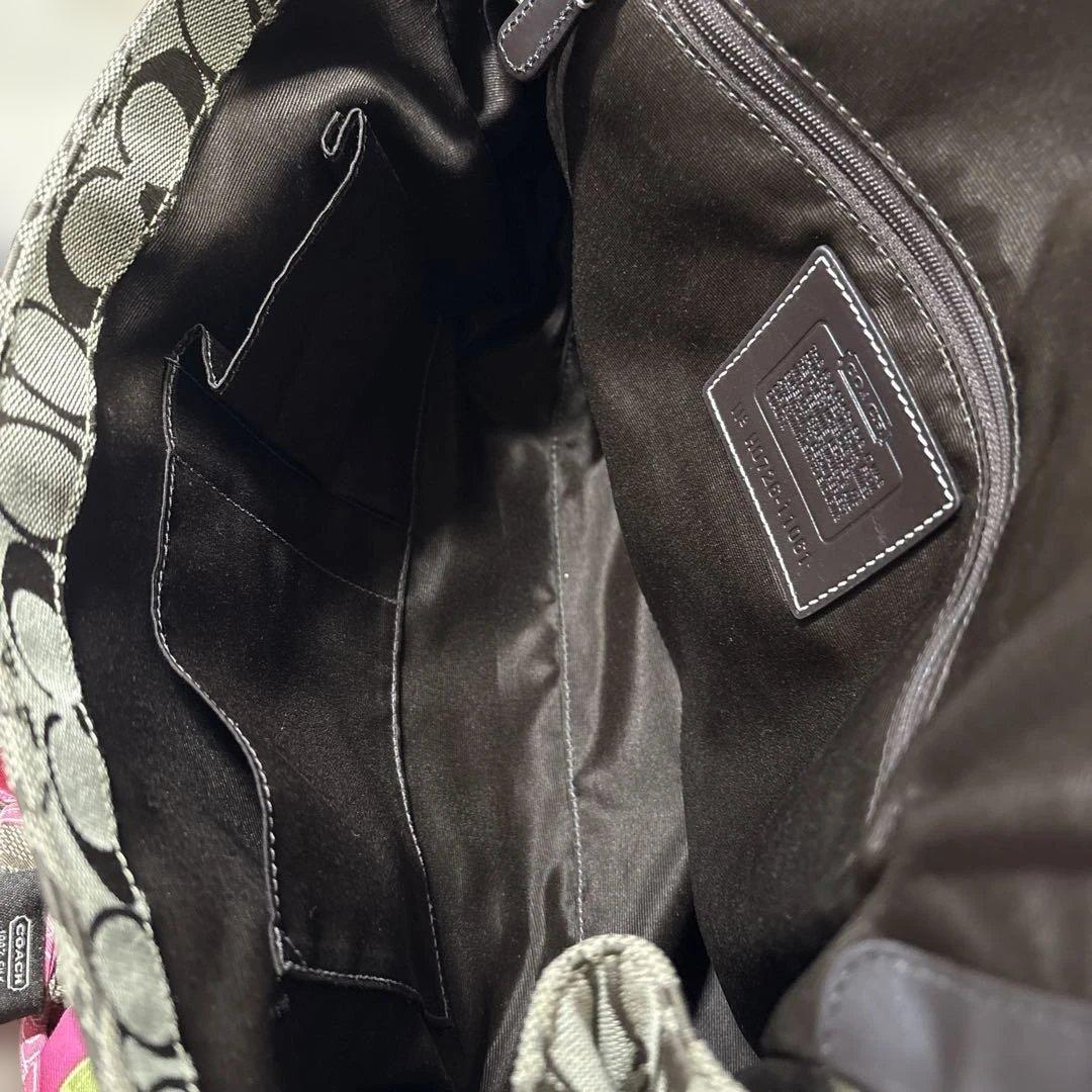 COACH コーチ レディース ハンドバッグ シグネチャー柄 シルクスカーフ付き