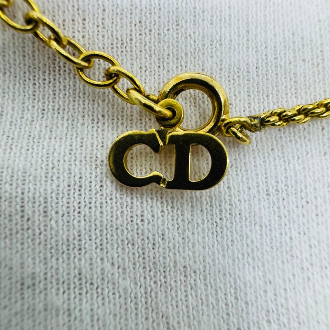 ✨Dior✨ディオール✨ラインストーン✨ハート型トップ✨ゴールド✨ネックレス✨