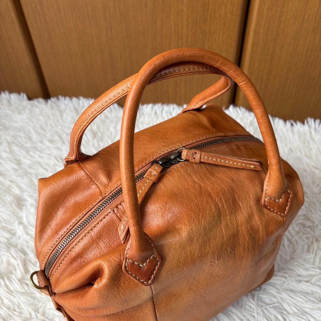 ✨️美品 genten 2WAY ショルダーバッグ ヌメ革 斜めがけ レザー