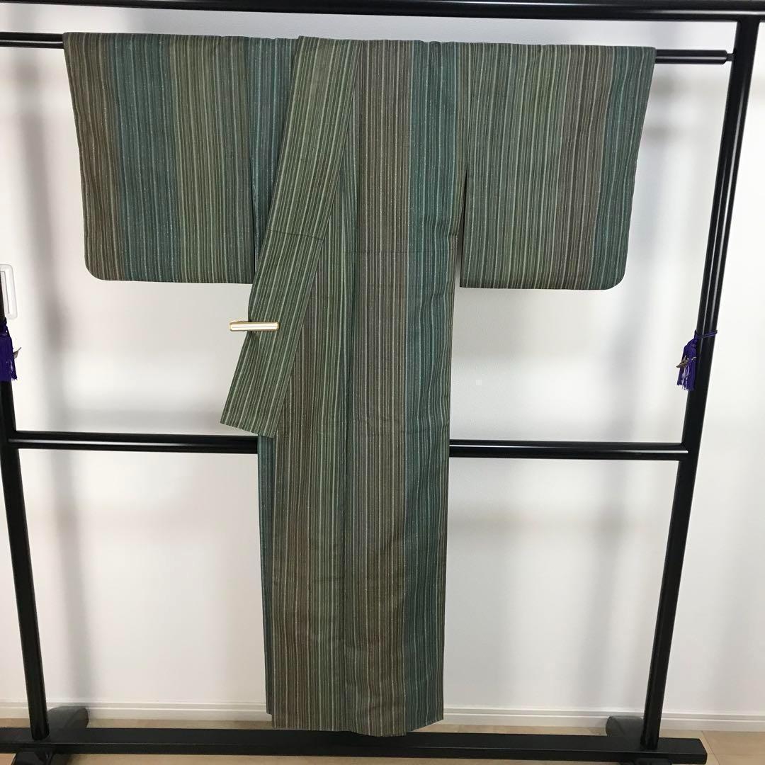 ZF-778 牛首紬 白山工房 落款 石川県無形文化財 高級 逸品 正絹 広衿