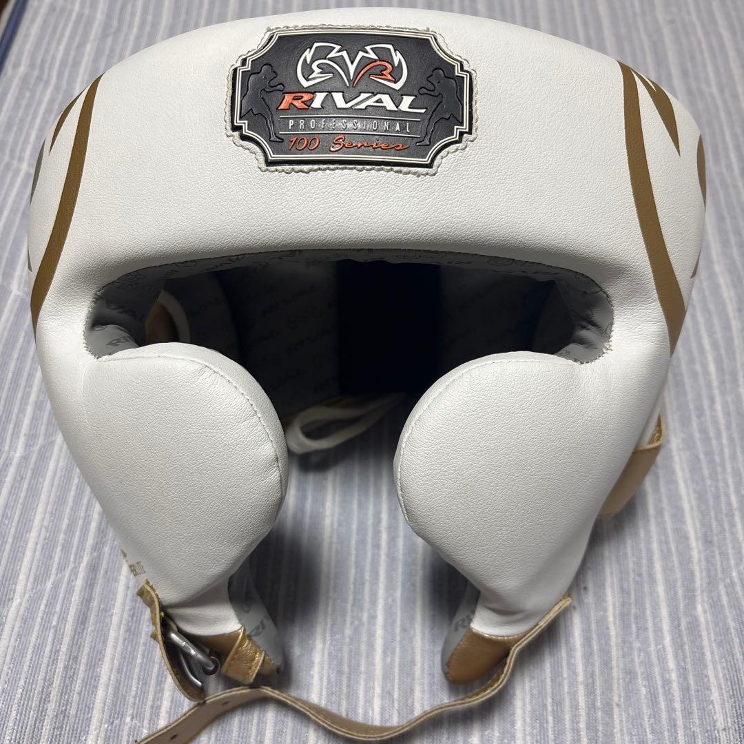 RIVAL AHG100 ヘッドギア Lサイズ ゴールド/ホワイト