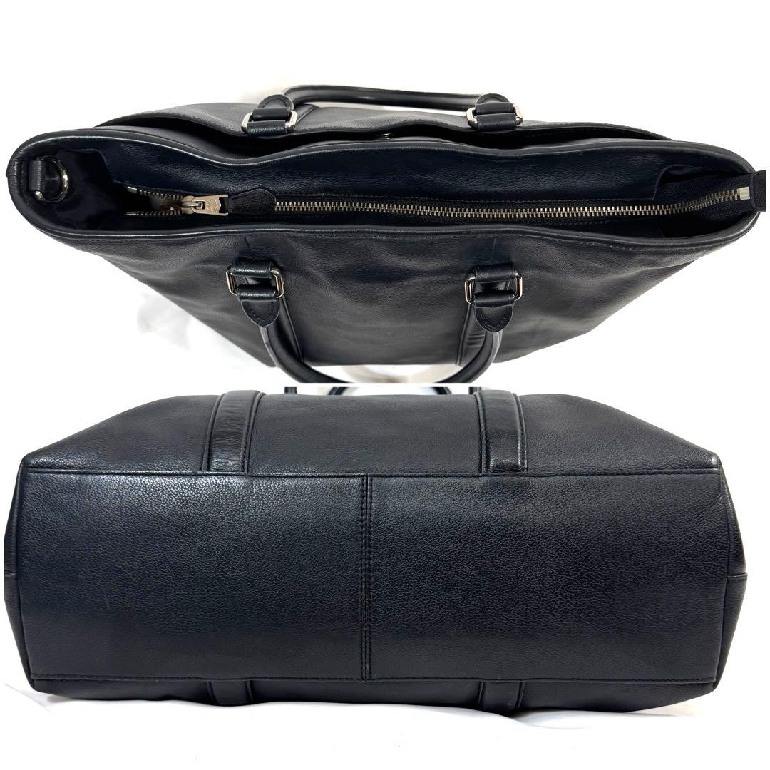 美品 コーチ バッグ メトロポリタン ハンド ショルダー ビジネス レザー 黒