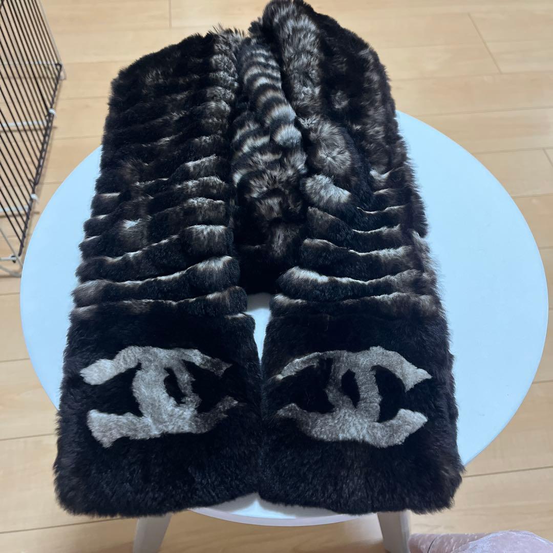 極美品 シャネル　ココマーク　オリラグ　ファー