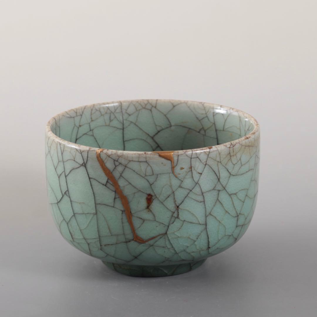 青磁 氷裂文 茶碗 古美術 古道具 茶道具