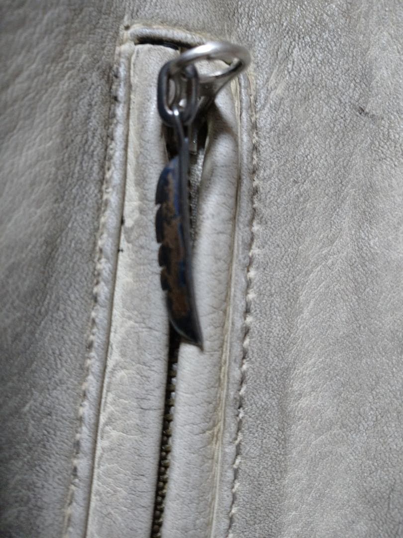 Schott★ショット★シングルライダース★レザー★ダメージ加工 ホワイト白