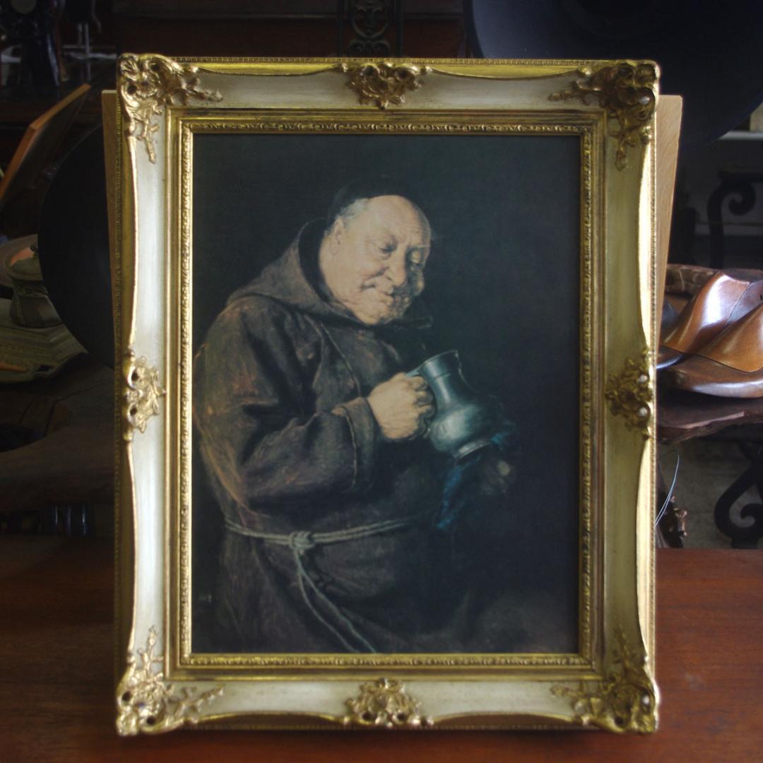 バロック調 アンティーク 額縁 人物画付き ドイツ