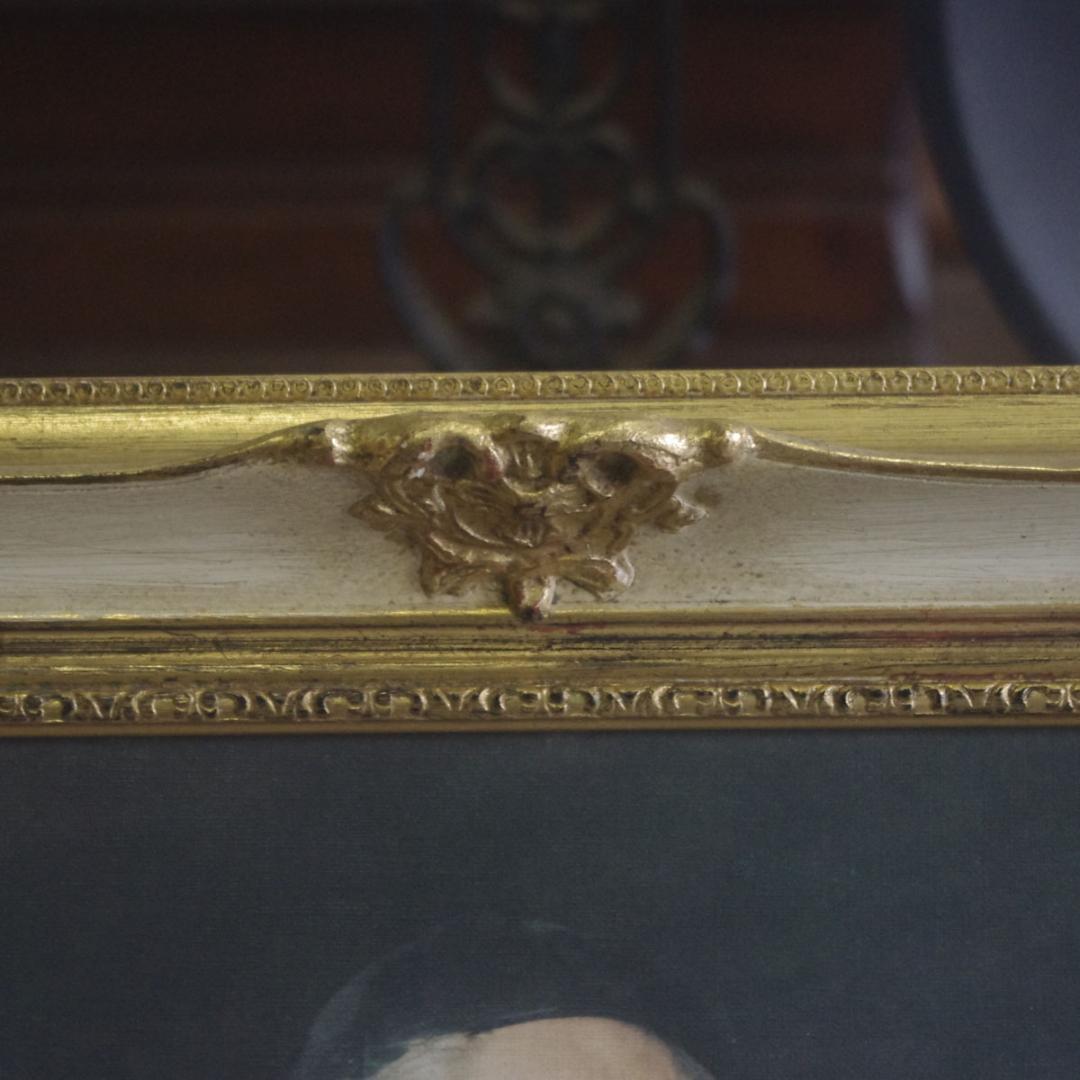 バロック調 アンティーク 額縁 人物画付き ドイツ