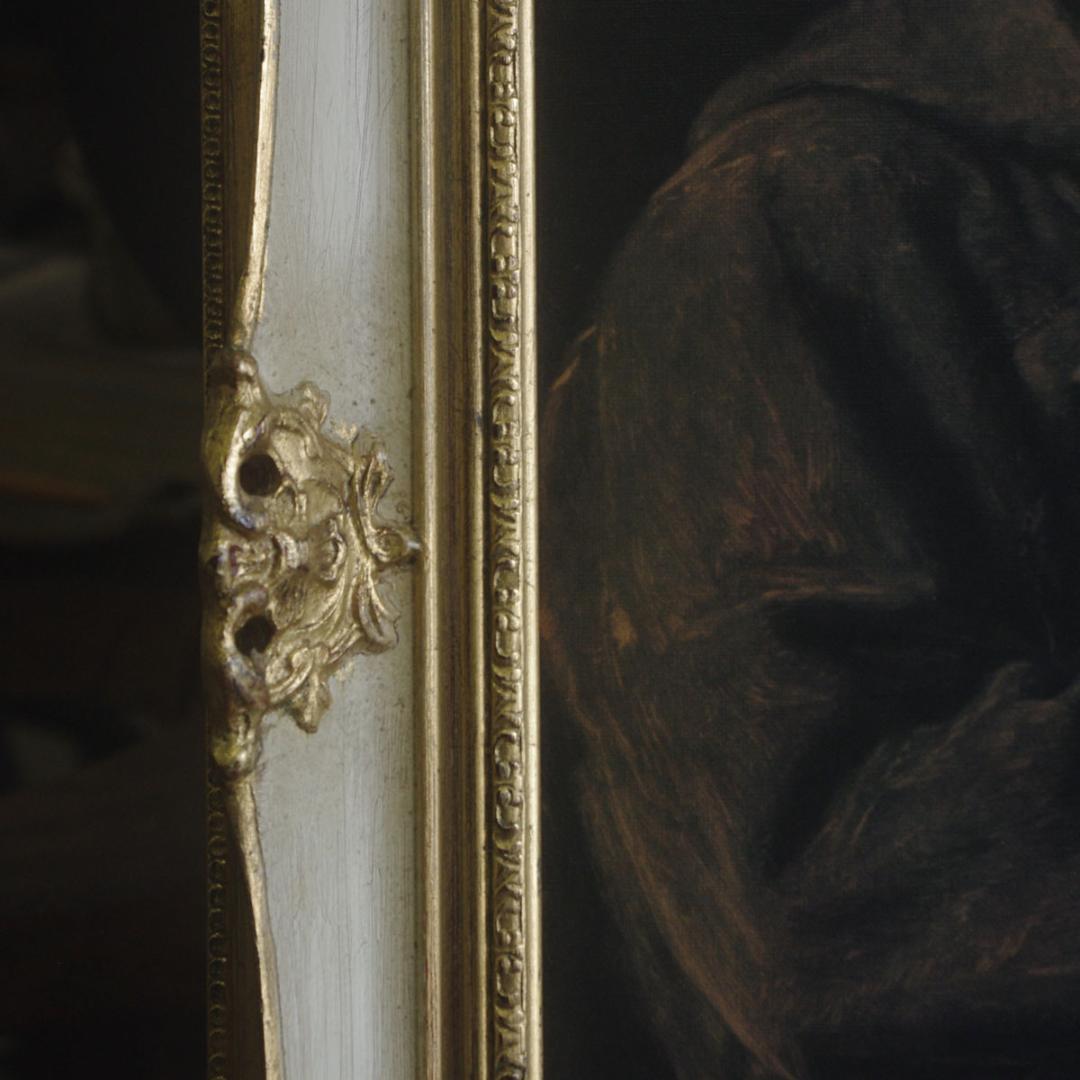 バロック調 アンティーク 額縁 人物画付き ドイツ